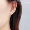 Huitan Classic Square-shaped CZ Stud Earrings for Women Exquisite Ear Piercing Accessories Gift Versatile Timeless Girls Jewelry