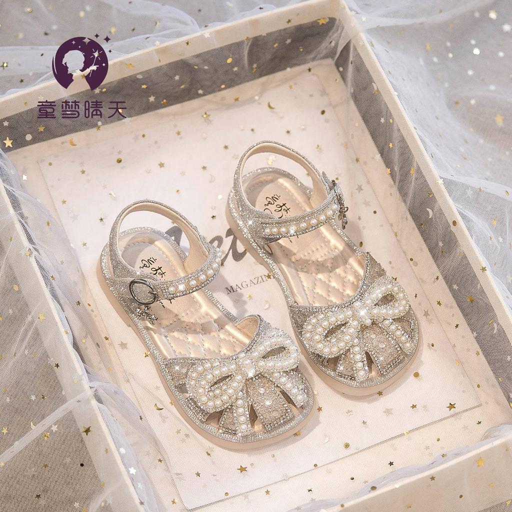 Girls Sandals 2025 Summer New Children's Foreign Princess Sandals Soft Sole Internet Celebrity Girls Summer Middle-aged Children
