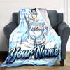 1pc Kuroko's Basketball Blanket with Custom Name, Gift, for Men and Women, Soft Blanket, Good for Sofa Bed Couch Travel, Lightweight Flannel Blanket