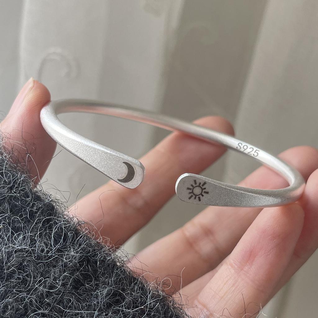 100% Solid 925 Sterling Silver Metal Bracelet for Women Men Shinning Handmade Simple Narrow Flower Bracelets For Birthday Gift