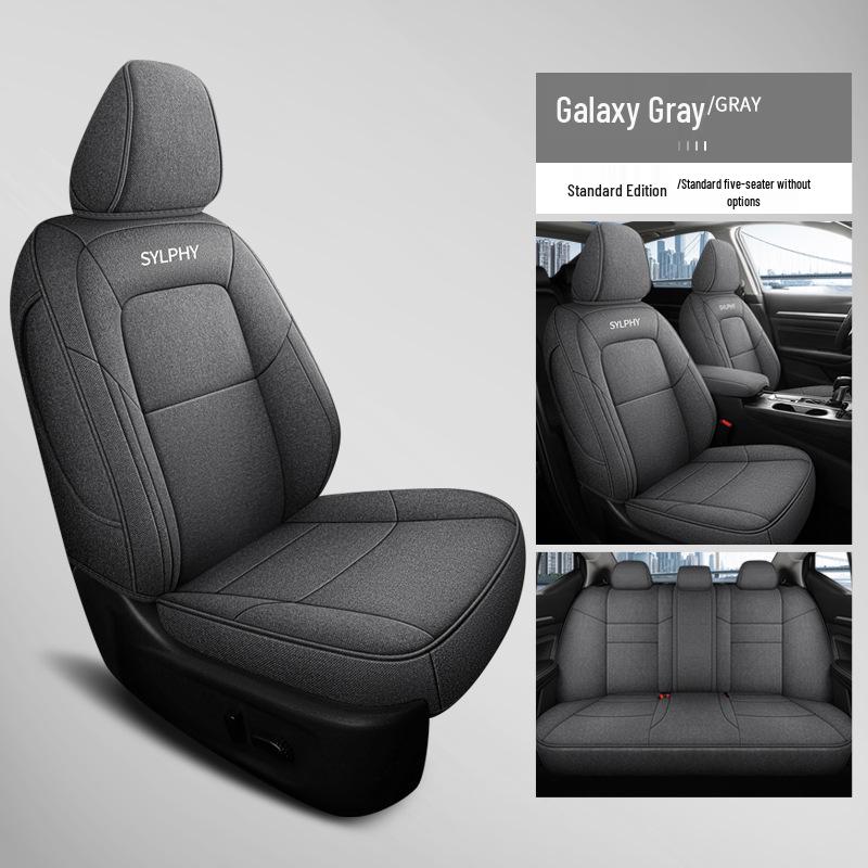 2023 Sylphy Full Surround Linen Seat Cover for All Seasons - 5-Seat Special Edition