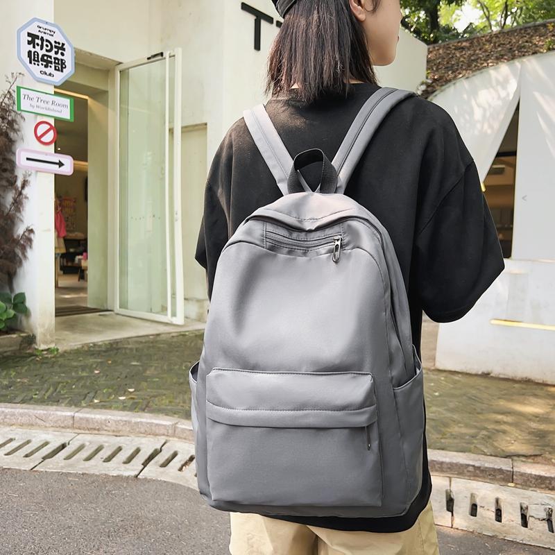Einfarbiger Rucksack für Schüler, große Kapazität, für Damen, für Männer, Reiserucksack