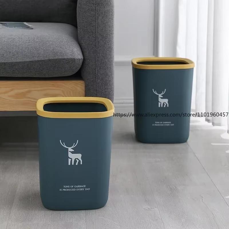 

Pressure Ring Trash Bin, High Quality Plastic Can, Living Room, Large Capacity, Household Products, Waste Bins for Kitchen