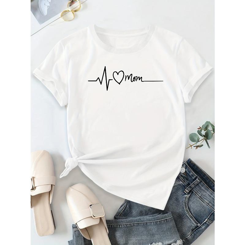 European sizes Pattern Printed Casual Round Neck Short Sleeve T-shirt Summer New Women's Wear