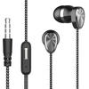 Earphone with Mic Dual Moving Coil 3.5mm In-ear Wired Sports Headphone for Smart Phone