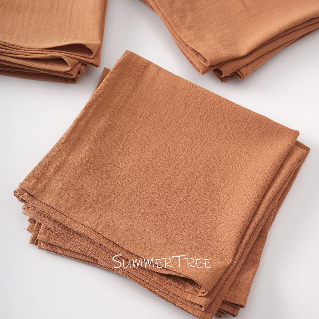 12 Stück 40x40cm Gewaschene Baumwolle Einfarbig Stoff Servietten Vintage Weich Langlebig Geschirrtücher Tischsets für Zuhause Küche Hochzeit Tischdekoration