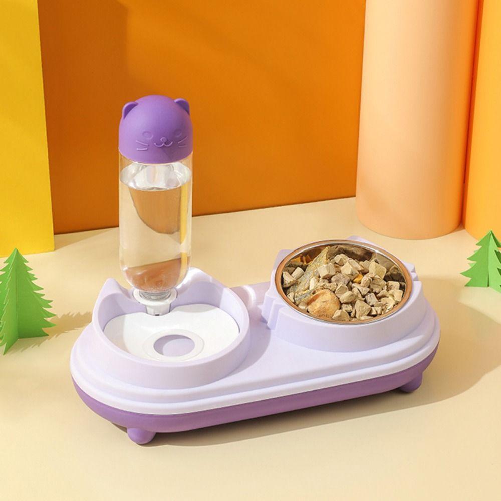 Dual Purpose Cat Drinking Bowls Spill Proof Cat Feeding Bowl Cat Double Bowl  Home