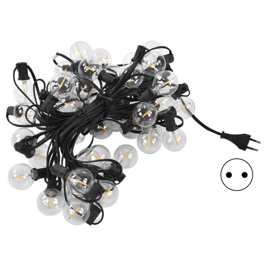 G40 50LED Ball Light String IP45 Waterproof Outdoor Garden Courtyard Lawn Balcony Decoration Warm