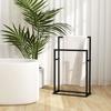VidaXL Freestanding Towel Rack Black 48x24x78.5 Cm Iron