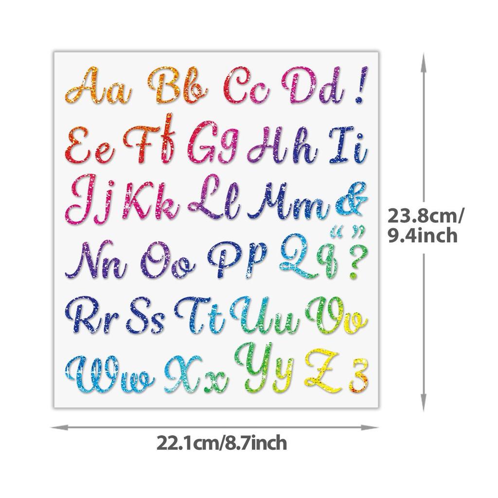 6 Colors, DIY Alphabet Letters from A To Z, Heat-adhesive Vinyl Stickers, Iron-on Patches for T-shirts, Clothing, Sweatshirts, Pants, Bags, Hats