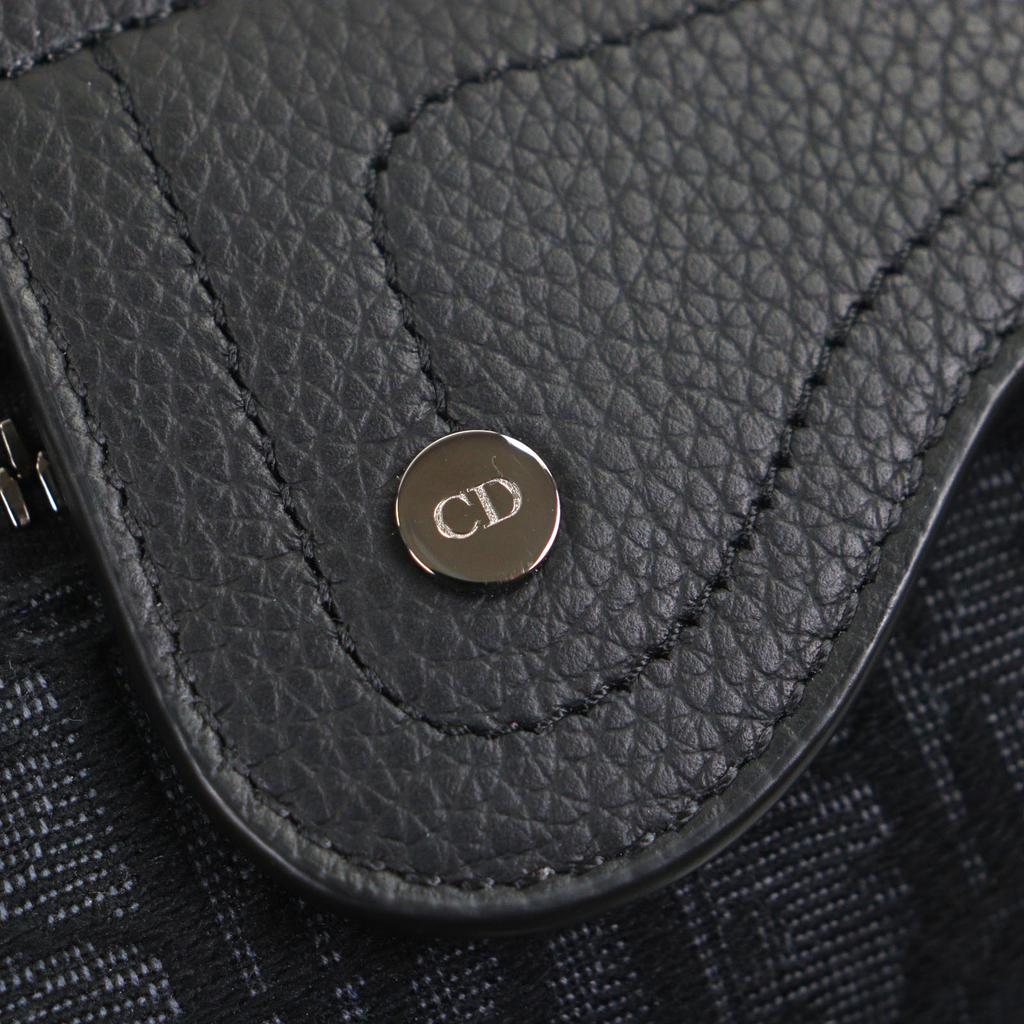 Excellent DIOR Clutch bag Oblique Rango Pouch black canvas mens 2ADCA474YKY Used