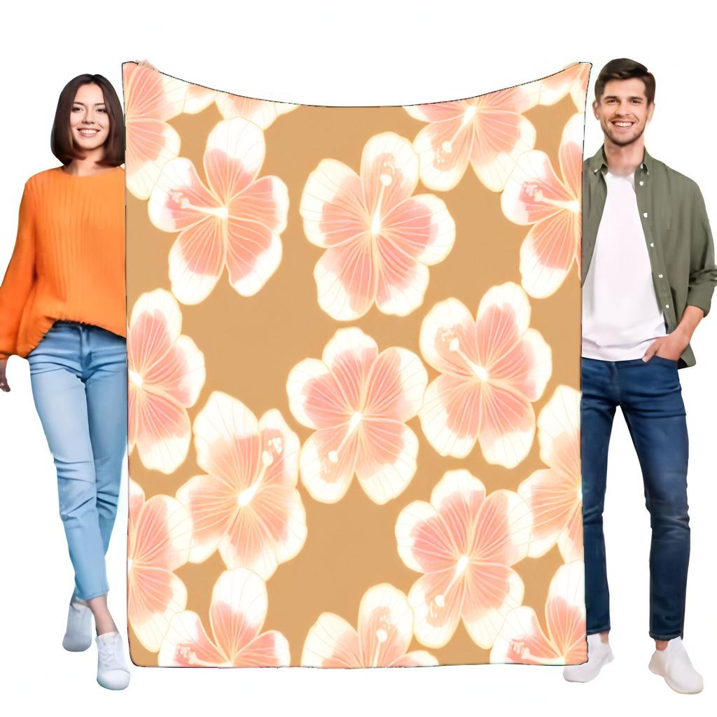 Floral Pattern Throw Blanket Soft and Cozy for Bed Sofa Cushions Lightweight Summer Picnic Gift Ideal for Home Decor and Travel