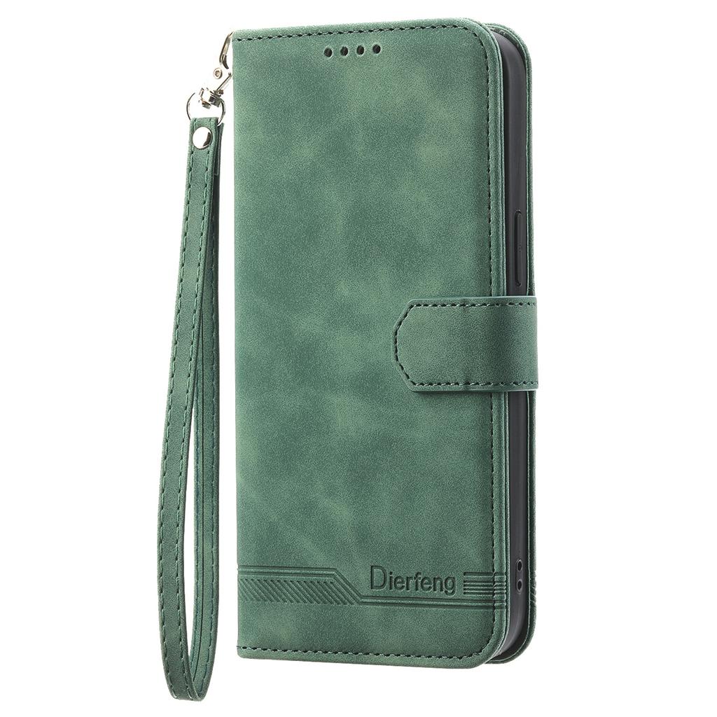 DIERFENG DF-03 For Oppo Reno13 5G (Global) Leather Case Lines Imprint Wallet Phone Cover