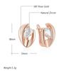 Luxury  Rose Gold Color English Earrings For Women Simple Shiny Big Natural Zircon Earrings Bridal Wedding Fine Jewelry