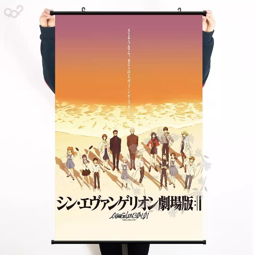 

N-Neong G-Genesis E-Evangelion Фильм Финальный Постер Свиток Подвесная Картина Рей Аска Тканевая Настенная Картина Набор 40x60cm