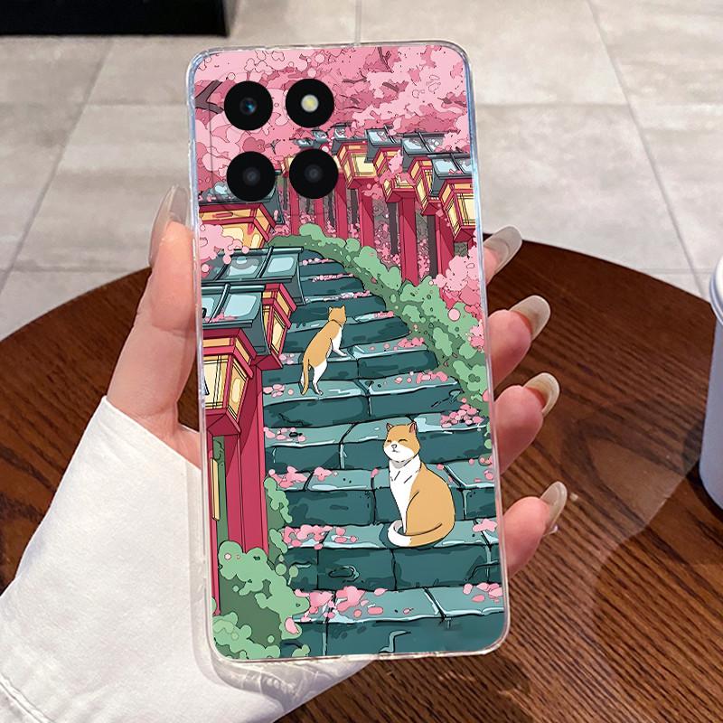 Jelly Casing For Honor X6A Plus HonorX6A X6C Fundas Clear Silicone Soft TPU Back Cover Cute Cat Rabbit Heart Protective Case