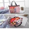 Beach Bag Mesh Tote with Zipper and Pockets Fold Shower Caddy Bag for Gym Swimming Yoga Beach Travel Mesh Storage Bag
