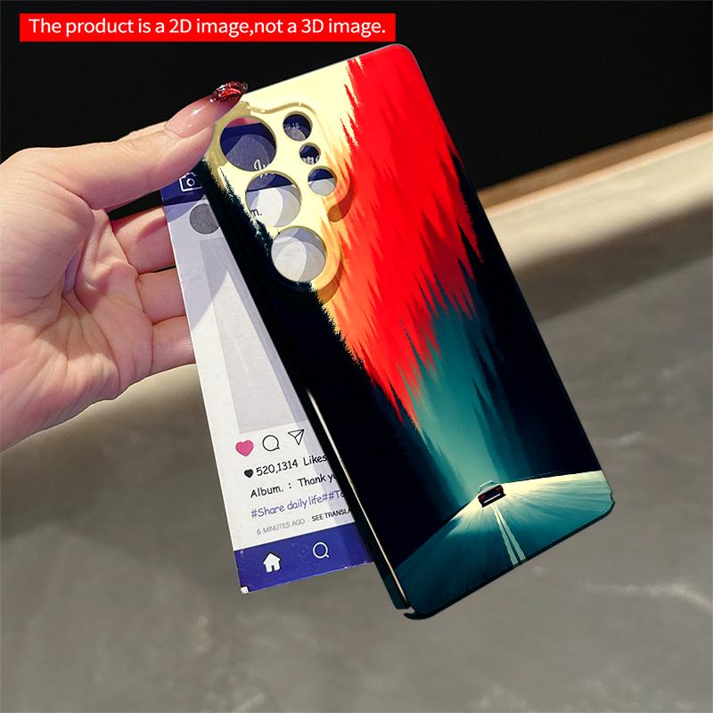 2DFlat Samsung phone case Road to Red Forest Sunset Drive Applicable to Galaxy S22 S23 S24 S25ULTRA S26 A12 A13 A14 A15 A16