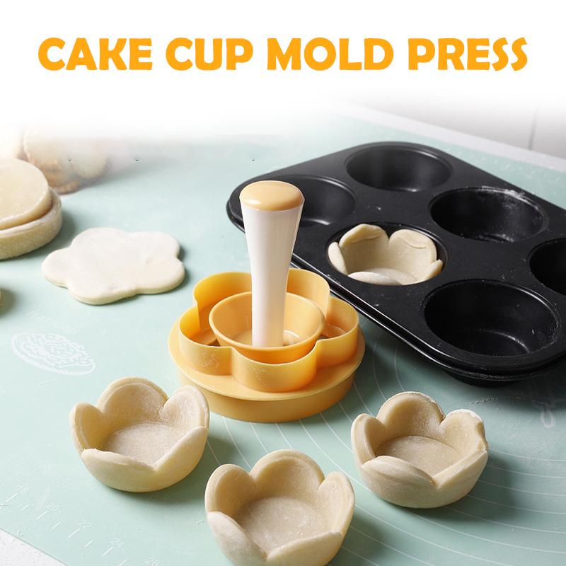 Flower Shaped Cutter Cake Mold Pastry Dough Tamper Set Creative Cake Cup Presser Biscuit Mold Pie Tamper Kitchen Diy Baking Tool