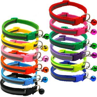 Doplňky pro mazlíčky Obojek pro psa kočku Zvonek Barevný reflexní vzor Nastavitelné obojky pro štěně kotě DIY Malé zvíře
