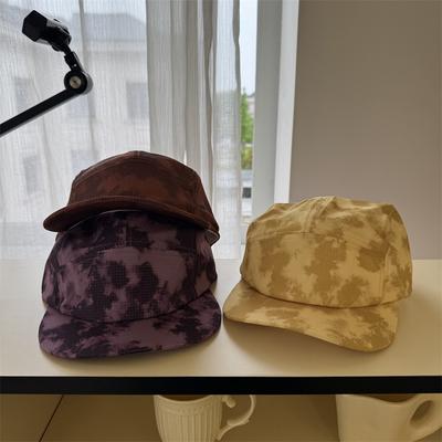 Street Tie-dye Flat-brimmed Hip-hop Hat for Men and Women, Spring and Summer Sun Protection Visor Hat, Child Tide Brand Five-piece Short-brimmed Quick