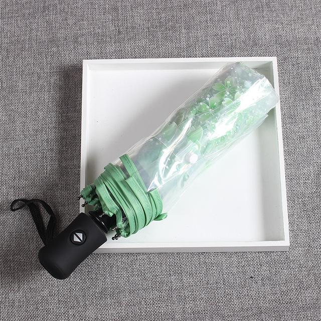 

8 ребер, прозрачный автоматический открытый и закрытый складной зонт с вишневым цветом, портативный зонт от солнца и дождя, автоматический компактный зонт от дождя для женщин