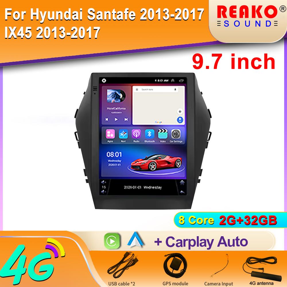 Car Radio Android Auto For Hyundai Santafe 2013-2017 IX45 2013-2017 Multimedia Player Video 5G WIFI IPS Screen 2din DVD