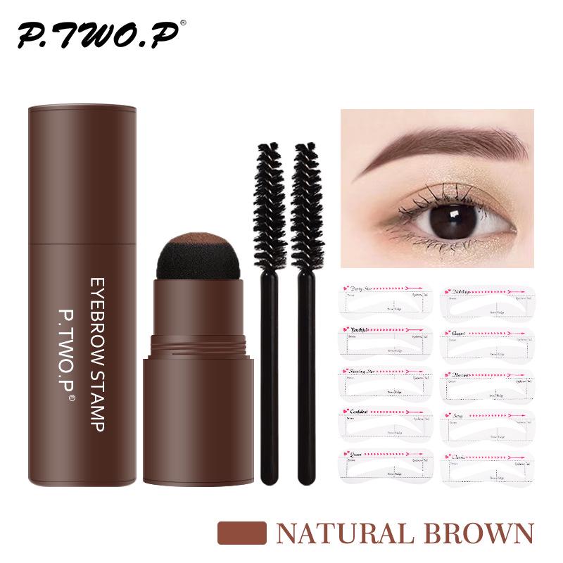 Waterproof Cross-Border Eyebrow Powder Stamp Set - Smudge-Proof and Easy To Use with Hairline Powder and Chalk Cards