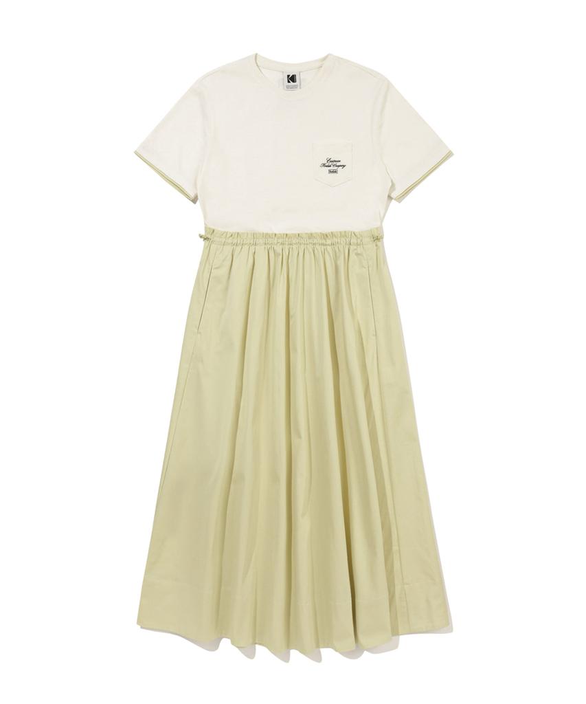 Kodak Company Hybrid Short Sleeve Dress Yellow
