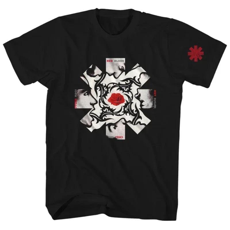 2025 RED HOT CHILI PEPPERS Rock Short Sleeve Rose Men's and Women's T-shirts Punk American Hip Hop Cotton T-shirt Summer Tee Top