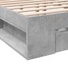 Vidaxl Bed Frame with Drawers, Concrete Gray, 160X200 Cm