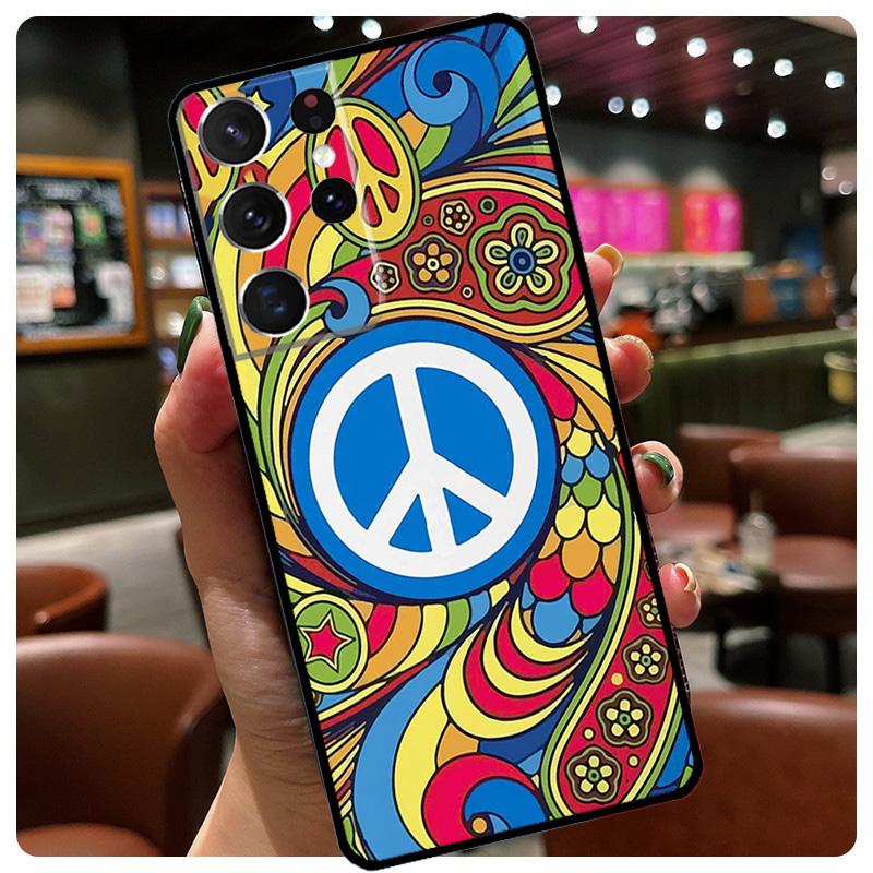 Hippie Daisy Tie-dye Flower Peace Phone Case For Samsung Galaxy S25 S24 S23 S22 S21 S20 Ultra S9 S10 Plus S25 FE S24 FE Cover