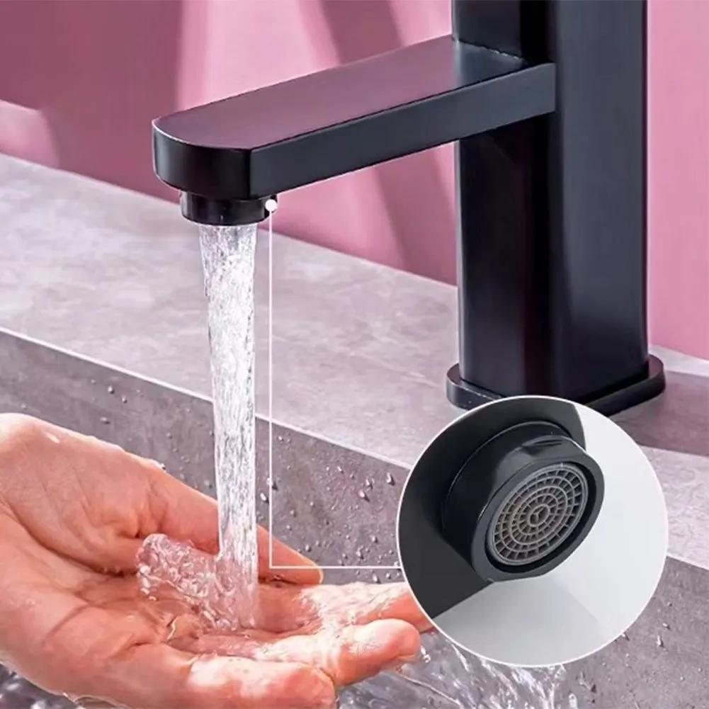 Bathroom Faucets Hot And Cold Mixer Tap Deck Mounted Bathroom Basin Faucets Black Square Washbasin Sink Bathtub Faucet