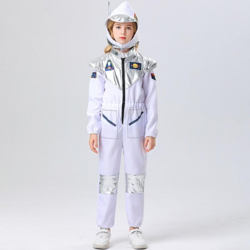 Girls Astronaut Costume Kids Space Suit Childrens Day Cosplay Performance