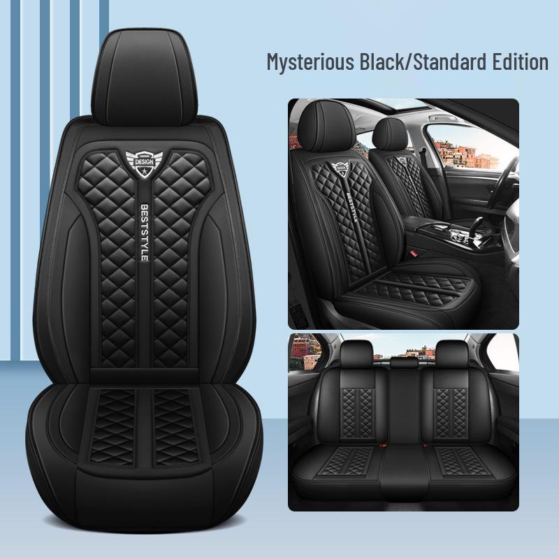 Universal Four-Season Cartoon Leather Car Seat Cushion Set for Five Seats