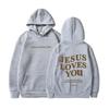 Jesus liebt dich Print Pullover Kapuzenpullover Damen Kapuzenpullover Herbst Winter Herren Streetwear Sweatshirt Unisex Kapuzenoberteile Kapuzenkleidung