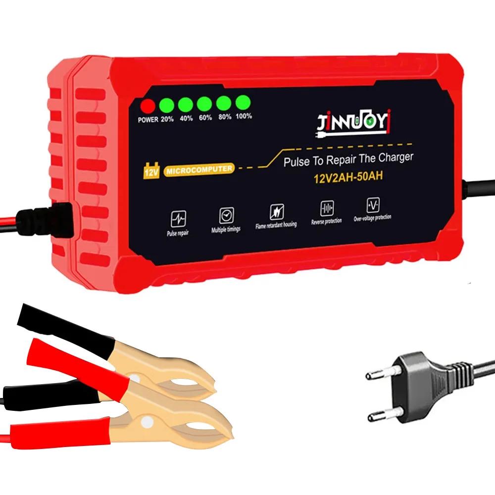 

12 В автомобильное зарядное устройство для аккумулятора мотоцикла, быстрая зарядка, импульсный ремонт, обслуживание аккумулятора, светодиодный дисплей, зарядное устройство для автомобильного аккумулятора