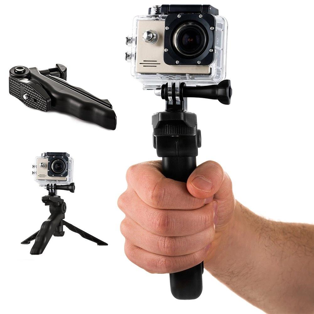 Mount With Mini Tripod For Gopro Sjcam Action Cameras Black