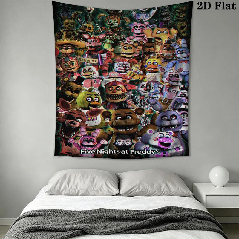 Five Nights Freddy'S Survival Horror Tapestry Background Cloth Wallmounted Homestay Soft Decoration Tapestry Soft Work Of Art