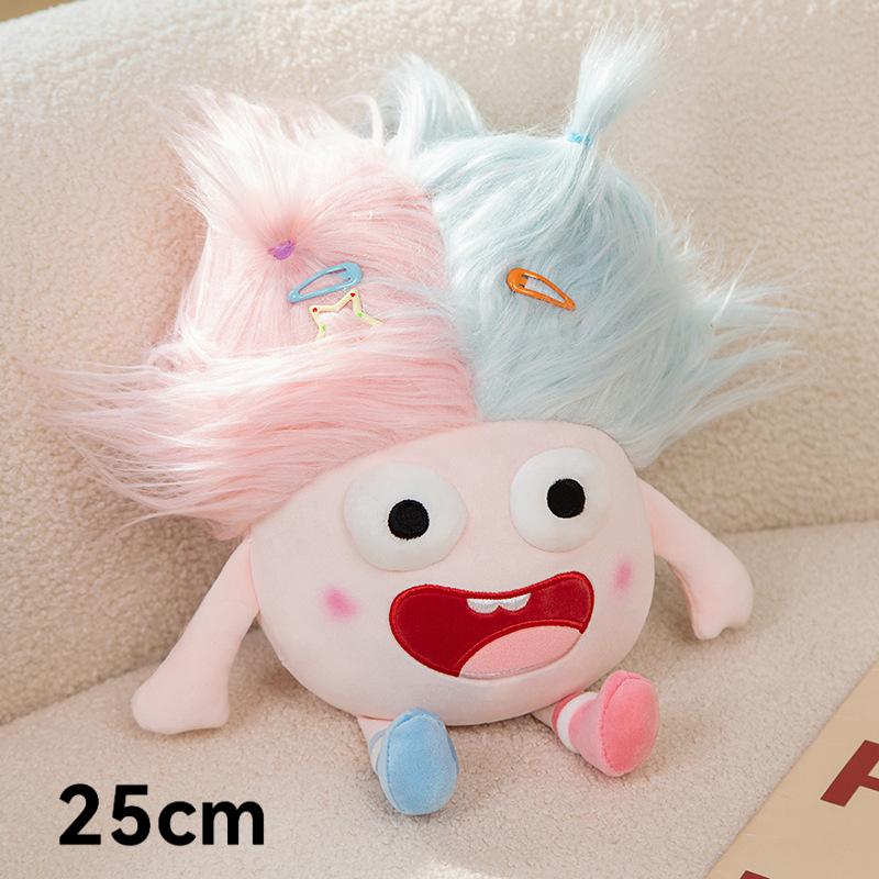 Cute Plush Pillow Big Eyed Crazy Doll Fluffy Stuffed Toy Doll Soft Plush Cushion Funny Odd Looking Plushie Toy Gift For Girls