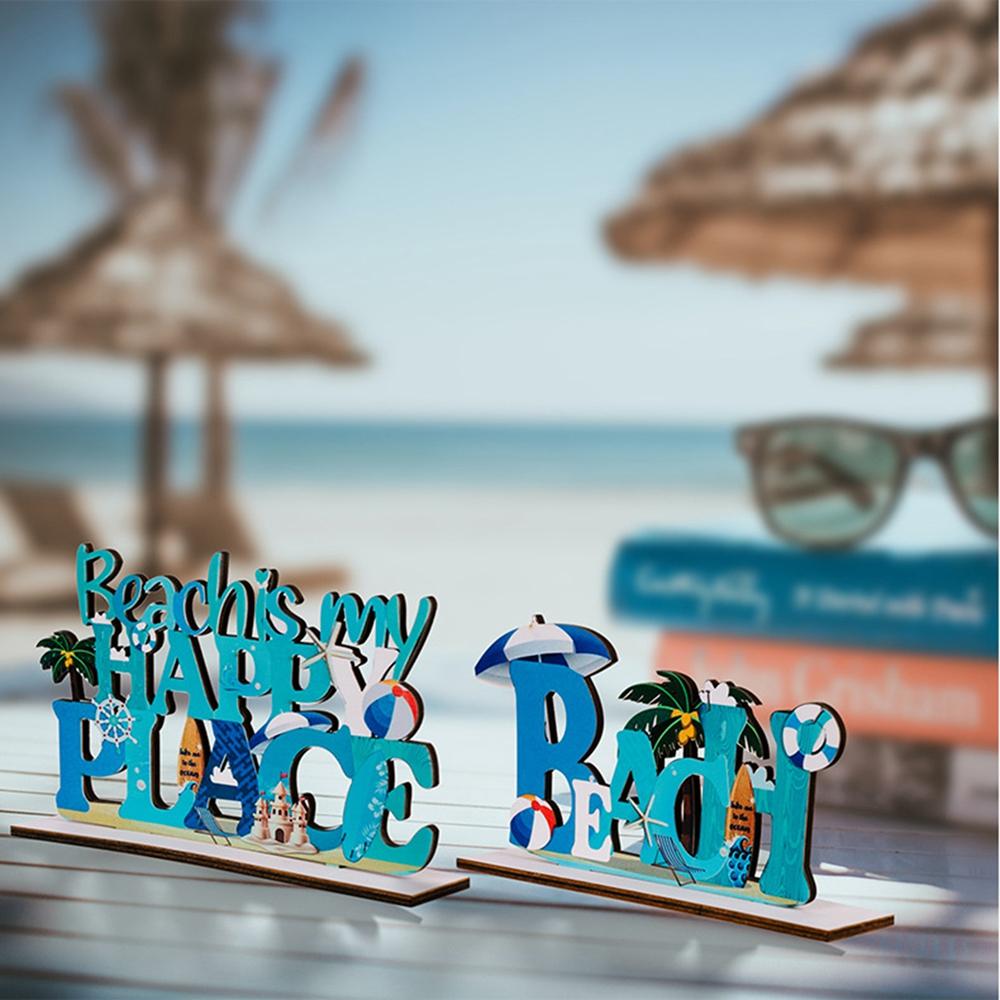 Nautical Marine Table Ornament Wooden Boat Beach Letter Decor Coastal Wall Desktop Decoration For Home Bar Miniature Crafts