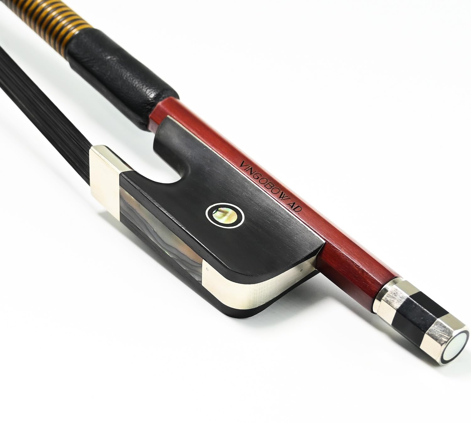 

VingoBow Double Bass Bow French Style Natural Black Hair Brazilwood