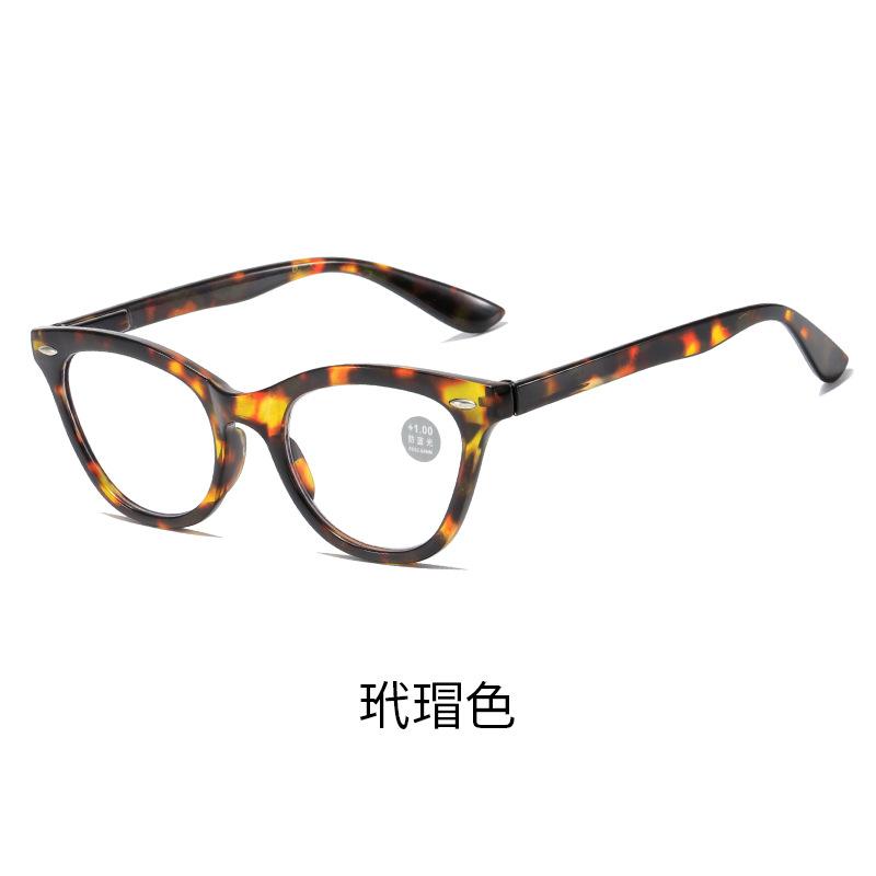Retro Cat'S Eye Rice Nail Anti-Blue Reading Glasses Spring Legs Comfortable And Fashionable Reading Glasses