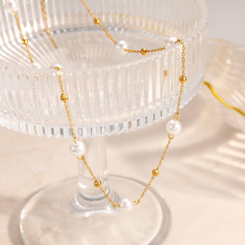 18K Gold Platinierte Schmetterling & Herz Kreuz Edelstahl Halskette für Damen