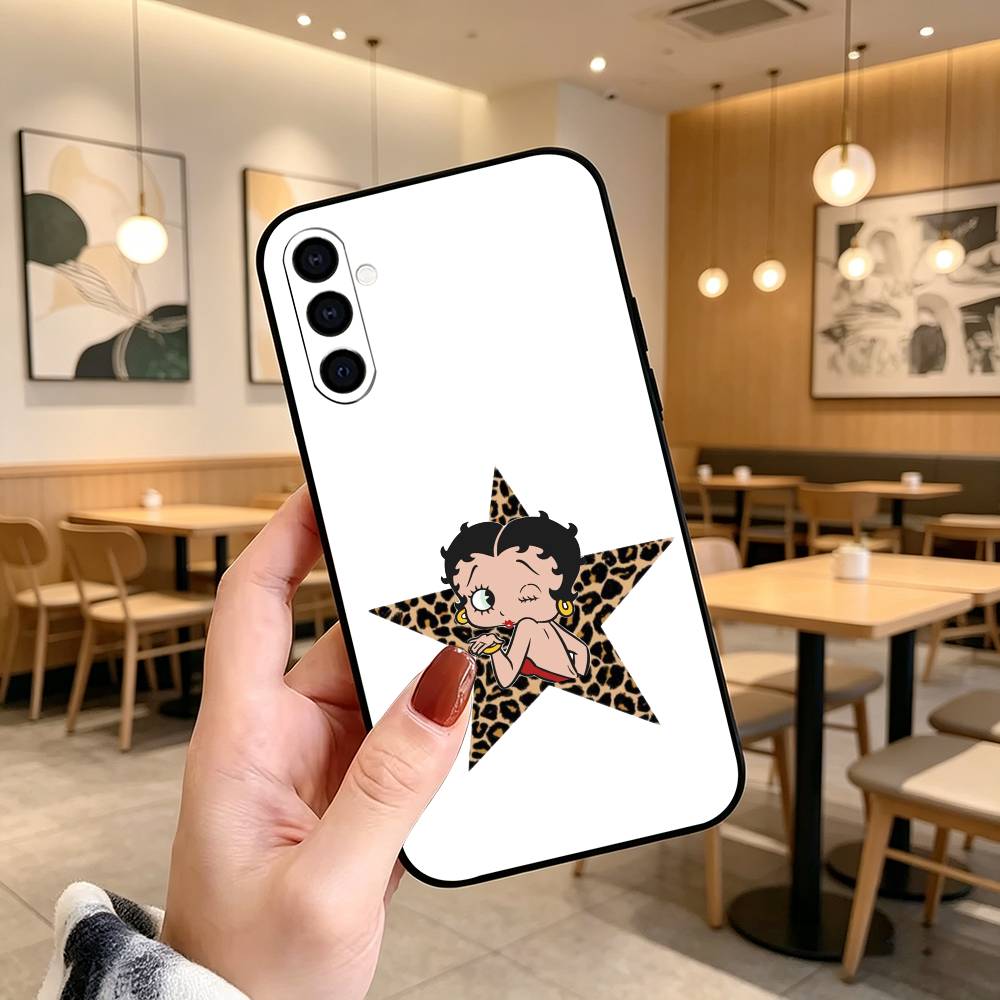 Classic Character Anime B-Bettys Boops  Phone Case Black Silicone Soft For Samsung Galaxy A73,A72,A71,A70,A53,A52,A51