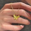 Elegant Gold Butterfly Filigree Chain Necklace for Women - High-End Fashion Statement