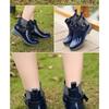 Rain Boots Women Ankle Bootie Waterproof Rubber Walking Shoes Girls Fashion Ladies Winter Shoes Outdoor Day