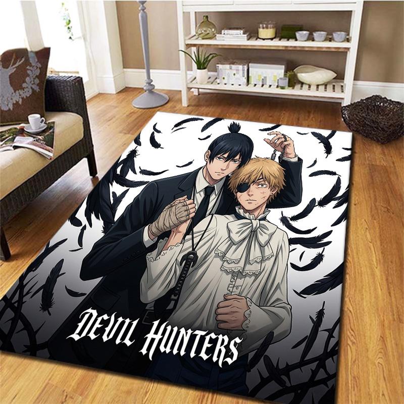 Chainsaw Man Carpet Rug For Living Room Bedroom Home Sofa Decoration Kids Play Nonslip Floor Mat