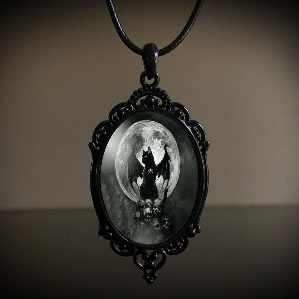 Jun'an Gothic Raven Forest Pendant Charm Necklace