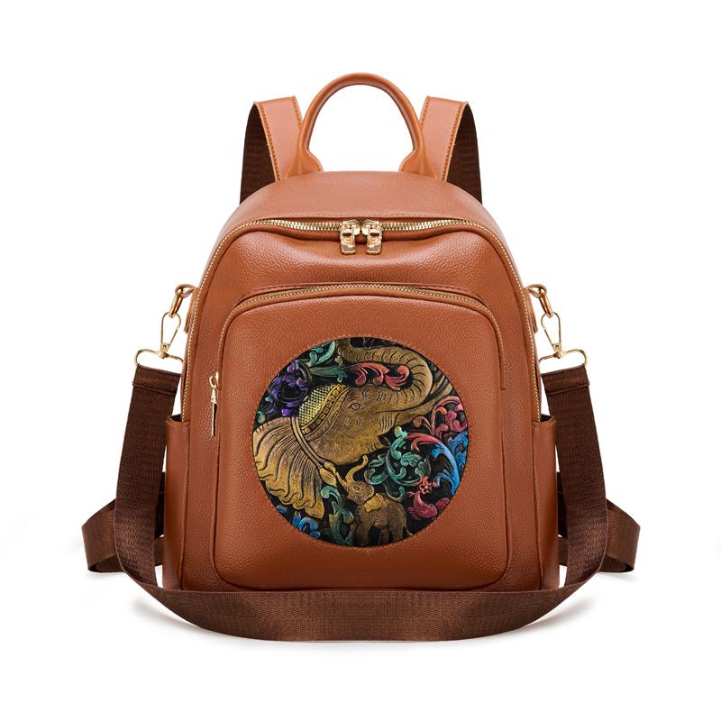 Damski plecak podróżny z nadrukiem PU, duża pojemność, wielofunkcyjny, na ramię, crossbody